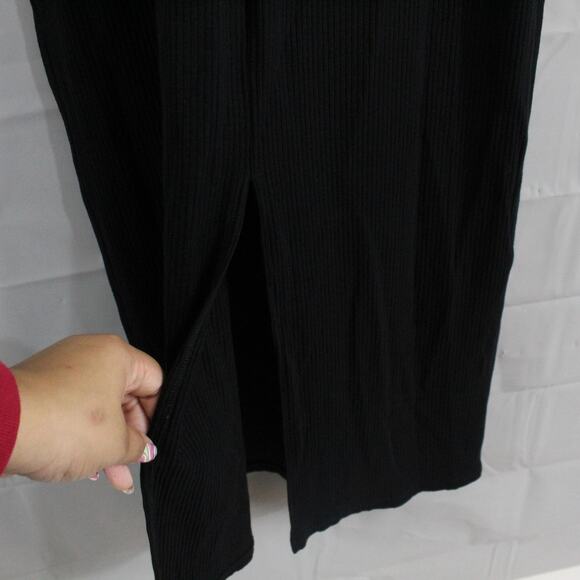 Reformation Dress Small Sleeveless Maxi Ribbed Bodycon Tank Black Casual Comfy - Picture 5 of 9